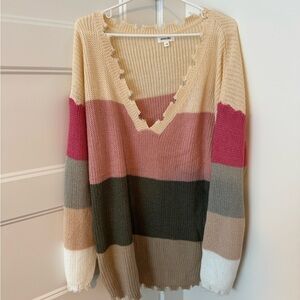 Amaryllis Multicolor V-Neck Sweater
